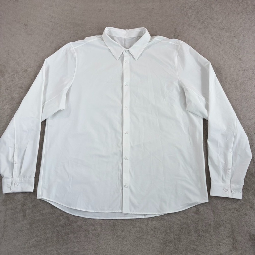 Lululemon Commission Oxford Shirt in White Men 2XL (No Tag) Performance Stretch